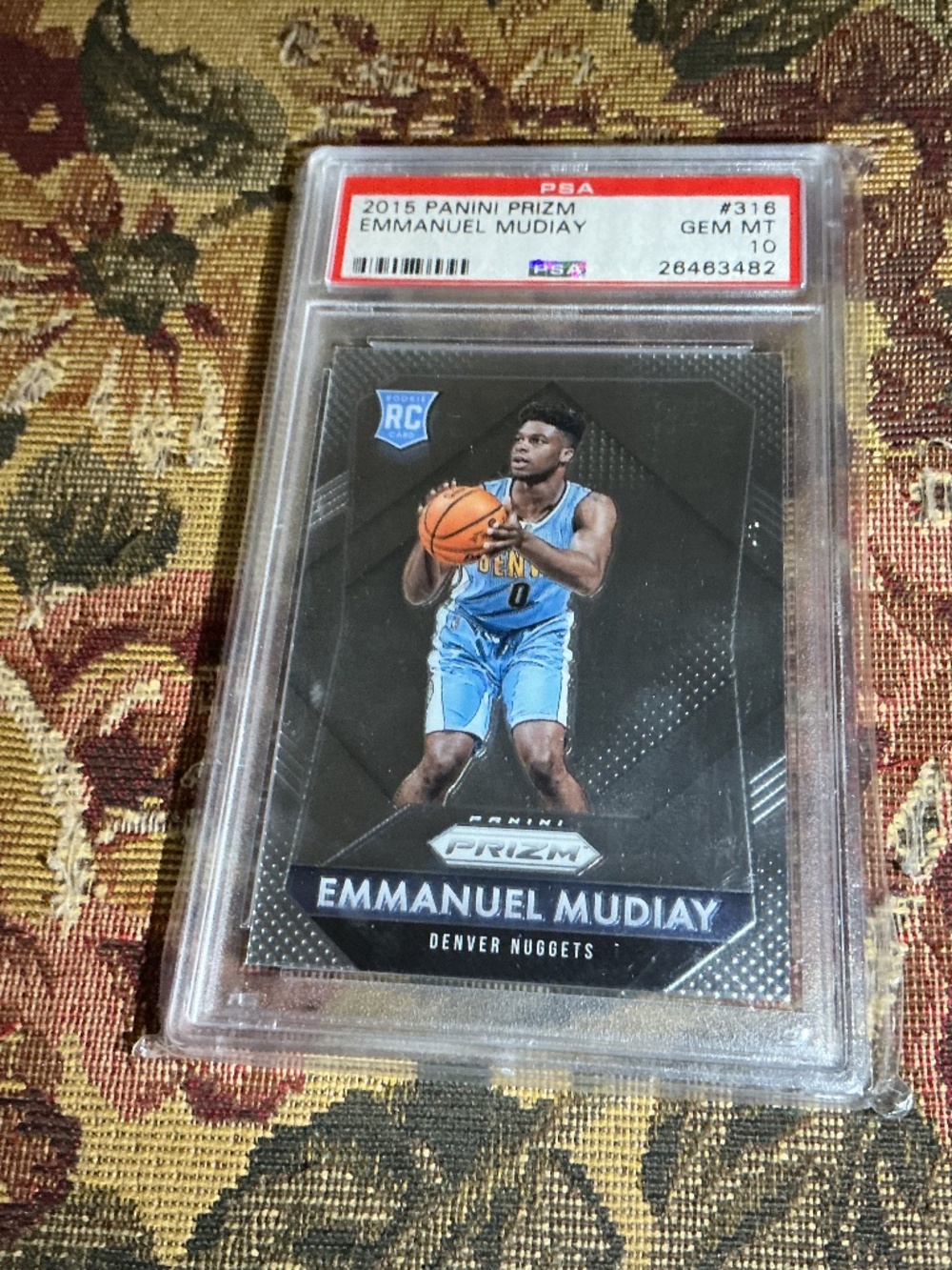 #316 Emmanuel Mudiay 2015 Panini Prizm Graded NBA Rookie card PSA 10